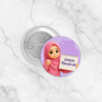 Pin Bros Motivasi Aesthetic | Pin Button Pink Hijab Girl Cute untuk Tas & Jaket